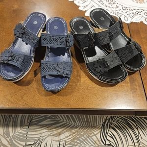 Slip on wedge Sandles